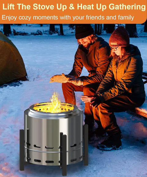 Universal Fire Pit Stand For 15 To 27 Inch Pits Adjustable Wing Screws Fits Solo Stove Bonfire Ranger Yukon And Other 15 27 Inch Outdoor Fire Pits Metal Black Durable And Easy Setup Built Tough with people enjoying fire