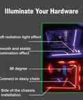 PC case illuminated by Neon PC RGB LED Strip Kit With 48 LEDs On Two 15.7 Inch Strips For Motherboards 12V 4Pin RGB Header
