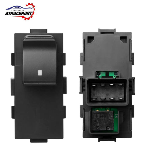 Front and rear view of Swap In OEM Style Power Window Switch for Passenger Front Right or Rear Left or Right on GM trucks 2006-2015.