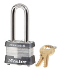 Keyed-Alike 3KA LH Padlock Set with laminated steel body and keys, commercial grade, 2-inch tall by 1-9/16-inch wide