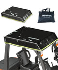 BENVOL forklift top cover in black transparent PVC, 0.5mm thick, 47W x 45L, installed on a 6000lb forklift with bag