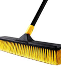 18 Inch Push Broom Heavy Duty Outdoor Commercial Broom With Stiff Bristles for Cleaning Patio, Garage, Deck, Concrete