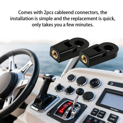 Suzuki Outboard Throttle And Shift Control Box Cable End Connectors, ABS Copper Fittings, marine controls in boat cockpit