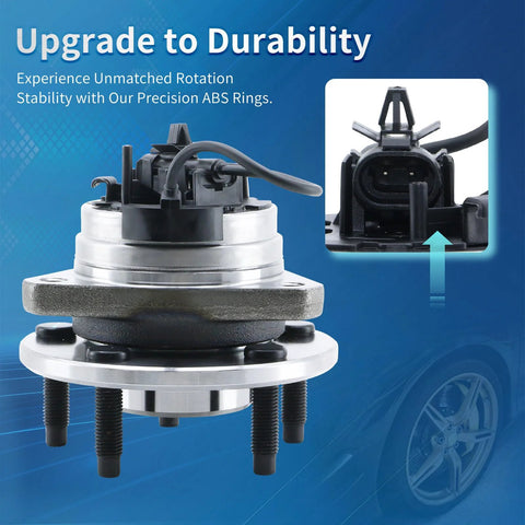 Front view of Front Wheel Hub Bearing Assembly Fits Malibu Cobalt HHR G6 Aura With 5 Lug Design And ABS 513214 Premium Replacement