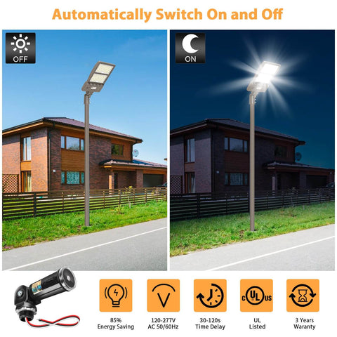 Two Pack Dusk To Dawn Outdoor Light Sensor Switch 120-277V Photocell UL Listed IP65 Waterproof installed on street lights