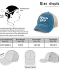 Dope Lightweight Cotton Baseball Cap Bundle For Men And Boys, Lake Blue Plus Extra Colors, size display chart and cap image