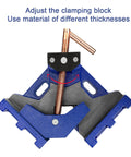 Heavy Duty Cast Iron Welder's Angle Clamp For Precise 90 Degree Joints, Unobstructed Workspace, Two Way Swivel Spindle Auto-Adjusts