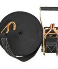 Heavy Duty Ratchet Straps 8000 Lbs Break Strength 2 Inch By 32 Feet Tie Down Straps With Beefy Double J Hooks For Truck Cargo Black