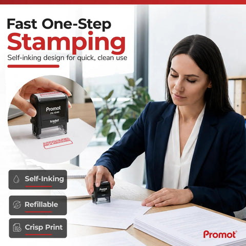 Dead Legit Self Inking Approved Rubber Stamp for Office and Business Paperwork making crisp approved marks on documents.