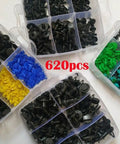 620 Piece Car Fastener Clips Kit With 24 Styles Door Rivet Repair Set For Universal Cars, Push Type Clips Multicolor Durable Fasteners For Interior Exterior Panels Bumpers Trunk, 620pcs organizer