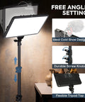 2-Pack 25W LED Video Lighting Kit with dimmable studio lights showing adjustable tripod and cold shoe design