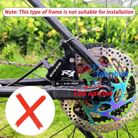 Incompatible bike frame with Front And Rear Disc Brake Adapter Caliper Post Mount For 160mm Rotors Road Disc Brake FM To PM Converter Bracket