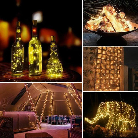 Outdoor Solar String Lights 2 Pack 66ft 200 LED Waterproof Lit Twinkle Lights With 8 Modes for patio and garden decoration.