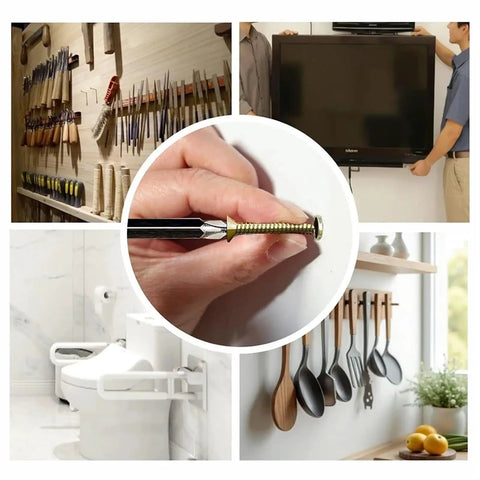 50 Sets Steel Wall Anchor And Screw Kit For Drywall Self Drilling No Prep Installation With Yellow Zinc Plated Carbon Steel Fasteners For Rock Solid Strong Secure Mounts in drywall applications