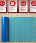 Blue Self Adhesive Floor Protection Film Roll 24 Inch By 200 Foot, 3 Mil Thick, rolled out showing size and features.