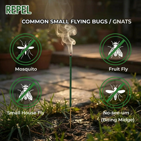 Outdoor Mosquito Repellent Incense Sticks, 120 Pack With Natural Citronella, Lemongrass And Rosemary Essential Oils, DEET Free, Pet Safe