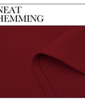 Close-up of neat hemming on Burgundy Red Blackout Drapes Set Of 2 Ready Made Light Blocking Privacy Curtains 42 Inches By 95 Inches
