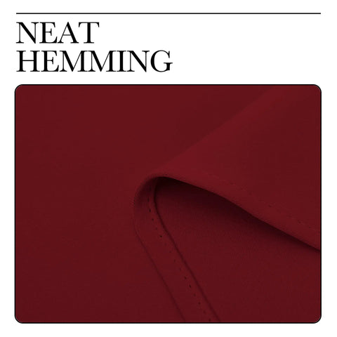 Close-up of neat hemming on Burgundy Red Blackout Drapes Set Of 2 Ready Made Light Blocking Privacy Curtains 42 Inches By 95 Inches