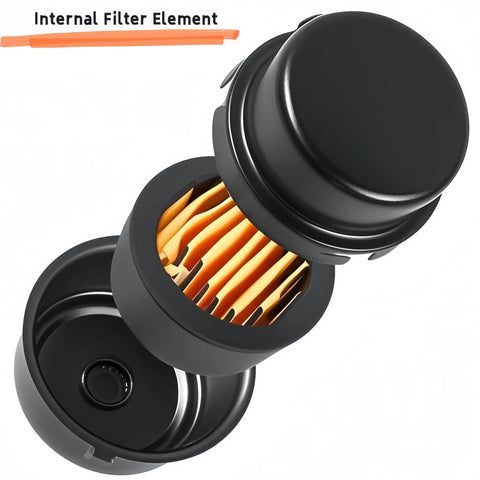 Half Inch Thread Air Compressor Silencer Filter With 20mm Metal Muffler Shell showing internal filter element