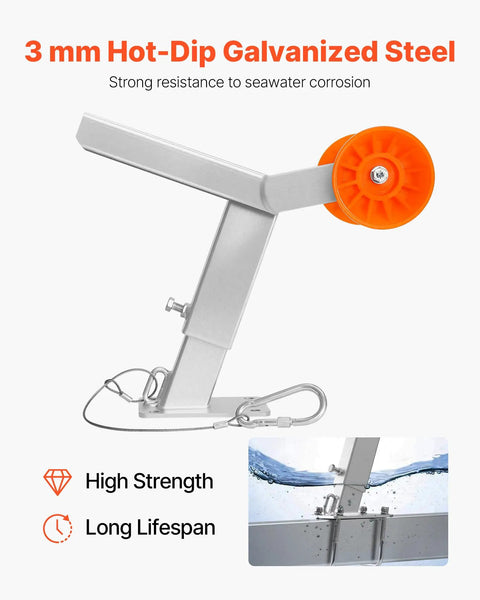 Hella Durable Adjustable Boat Trailer Winch Stand With Roller Hot Dip Galvanized Steel showing corrosion-resistant steel and roller.