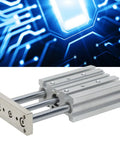 Heavy Duty Pneumatic Air Cylinder Three Rod Aluminum Alloy Build Double Action Mechanical Transmission Device