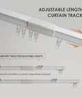 Retractable Ceiling Curtain Track System For Room Dividers And Showers Adjustable 31 To 59 Inches No Guesswork Hassle Free Fit Ceiling Mounted Curtain Rail Easy Install White Finish telescopic white track