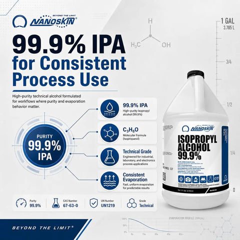 Isopropyl Alcohol 99.9 Percent IPA Pro Grade Industrial 1 Gallon Fast Evaporating Low Residue Solvent For Lab Use Cleaning Degreasing And Electronic Parts Maintenance