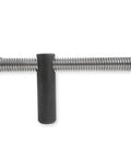 Adjustable Inline Bench Dog Screw Clamp for three quarter inch holes with full five inch travel, metal screw design, top view