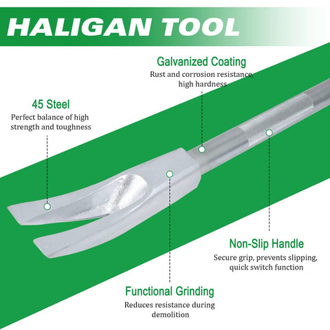 30 Inch Halligan Tool For Emergency Breaching And Rescue Use, heavy duty forged 45 gauge steel halligan bar with lever design diagram