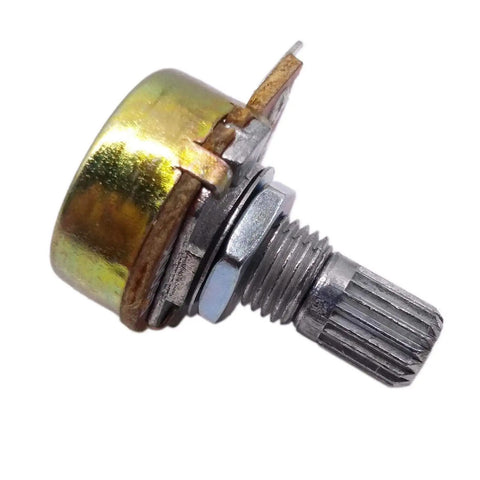 Side view of 2M Ohm Linear Taper Rotary Panel Potentiometer Kit 10 Pack Top Adjustment 15mm Shaft 0.5W 200V B Type Pro Grade
