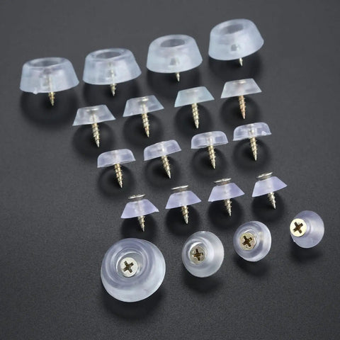 Dope Rubber Furniture Leg Protectors Set Of 10 With Screws Round Floor Feet Pads for hardwood and tile, sizes 15-26mm visible