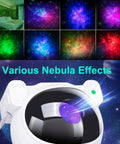 Nebula Night Light Projector For Kids With 8 Nebula Effects And Green Twinkling Stars showing various nebula patterns
