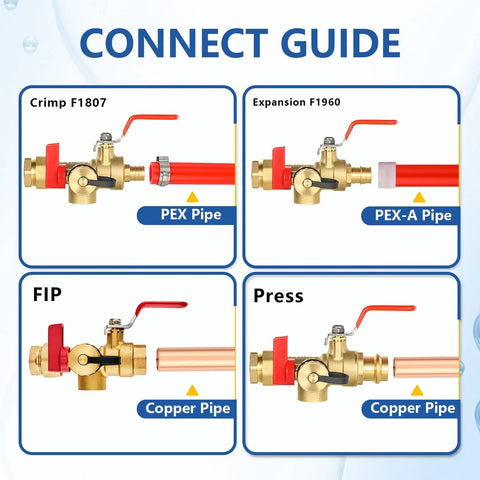Connect guide for Heavy Duty 3/4 Inch Tankless Water Heater Valve Kit With Pressure Relief Valve And Full Port Ball Valves For Gas Plumbing Lead Free Brass No Sweat Setup Real Deal Performance 20 Pack.