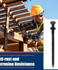 Builder using 100 Pack 5/16 X 5 Inch Hex Head Lag Bolts For Wood And Ceramic With Black Coated Finish And 100 Washers