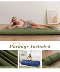 Japanese Floor Mattress Twin Roll Up Futon with Portable Storage Bag and Washable Cover Thick Tatami Mat for Camping or Guest Room