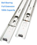 Six Pair Of 20 Inch Full Extension Drawer Slides With Ball Bearing Side Mount Hardware Heavy Duty Cabinet Runs Zinc Plated Glides Like A Dream For Kitchens And Cabinets, close-up of steel ball bearing slides.