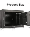 4.6L Digital Steel Safe With Electronic Lock For Home Or Office open showing interior dimensions and steel construction