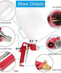 Detailed view of 1.5 Gallon Air Hopper Texture Drywall Sprayer Featuring Three Precision Nozzles, showing handle and flow control valve.