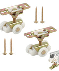 Swap Out Those Dragging Doors Today With Heavy Duty Sliding Door Rollers, Gold 3/4 Inch Pocket Door Wheels Replacement Kit For Rv And Closet Bypass Doors, 2 Piece Quick Fix.