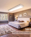 Bedroom with 2ft Dimmable LED Wraparound Light With 3 Color Temperature 3000K 4000K 5000K 50W 5500LM Kitchen Flush Mount Linear Ceiling Fixture