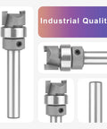 Heavy Hitter Carbide Flush Trim Router Bit With Top Bearing For Crisp Woodworking Cuts Quarter Inch Shank with steel body.