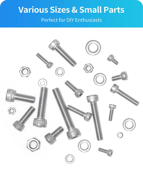 Metric Screw Assortment Kit 1280 Pcs M3 M4 M5 M6 Hex Socket Head Cap Screws Nuts Lock And Flat Washers Stainless Steel 304