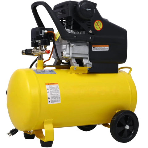 LuckyNote 3.5HP 10 Gallon Horizontal Air Compressor Ultra Quiet Oil-Lubricated Portable With Built-In Wheels Adjustable Pressure Gauge Auto Shutoff For Painting Nailing And Inflation Tasks