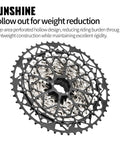 Ultra Light 10 11 12 13 Speed Bike Cassette 11 To 52T For Mountain Road XC DH AM Bikes Fits Shimano HG Hub Driver Smooth Shifting On Climb Downhill And Rocky Trail Ready Terrain, perforated design