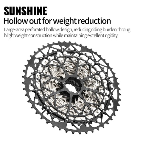 Ultra Light 10 11 12 13 Speed Bike Cassette 11 To 52T For Mountain Road XC DH AM Bikes Fits Shimano HG Hub Driver Smooth Shifting On Climb Downhill And Rocky Trail Ready Terrain, perforated design