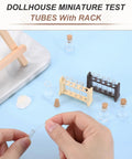 Dollhouse Science Lab Mini Kit With Glass Test Tubes And Wood Rack One Twelfth Scale Two Sets For Totally Realistic Desktop Lab Decor