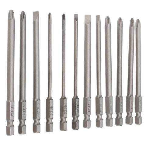 12 Pack Premium S2 Alloy Steel Screwdriver Bits With Sandblasted Rust Resistance For Electric Drill And Manual Tasks Delivering Precise Torque And Stable Performance Without Slipping In Tight Spots, 12-piece S2 bit set
