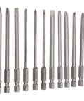 Kick Your DIY Game Up A Notch With This Epic 12-Piece S2 Alloy Steel Screwdriver Bit Set Slotted And Cross Head Sandblasted Rust Bits 100mm For Reliable Electric Drill And Manual Power Tool Performance, 12-piece S2 bits