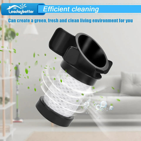 Duoclean Vacuum Filter Replacement For Shark Ion Flex Duo Clean Series And Rocket, shown with air flow and living room backdrop