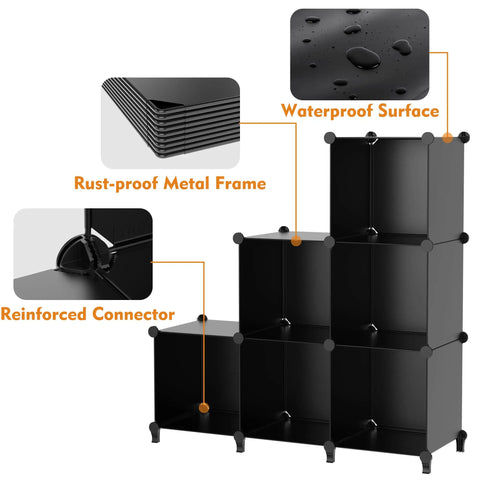 Nine Cube Closet Organizer Set Portable Storage Shelves For Clothes And Toys Durable Metal Frame With ABS Connectors 11 Inch Cubes